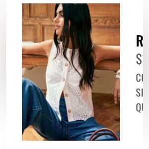 Sezane Roni Blouse Embroidered White - Size 4